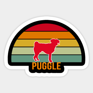 Puggle Vintage Silhouette Sticker